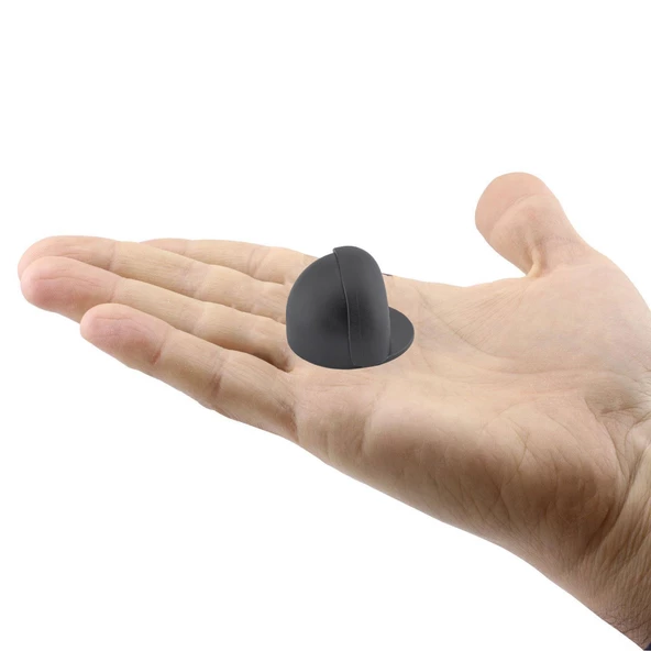 Kapı Stoperi Silikonlu Yarımay Tamponu Vidalı Metal Kapı Stopu Durdurucu Tutucu Mat Siyah (1 ADET) - 4