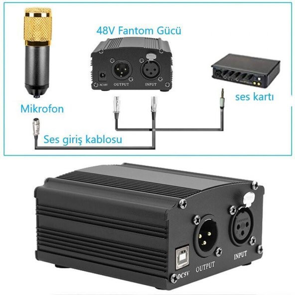 48V Phantom Power Ses Kartı (Usb Kablo + XLR Kablo) - 7