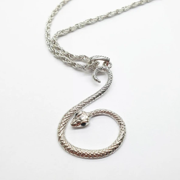 Yılan Model Erkek Kolye - 12