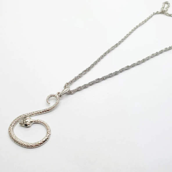 Yılan Model Erkek Kolye - 8