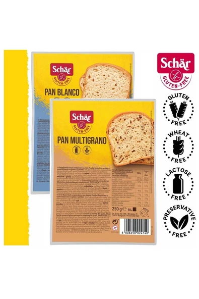 Schar 6'lı Glutensiz Ekmek Seti Pan Blanco Pan Multigrano 250g 6 Adet Dilimli Ekmek - 2