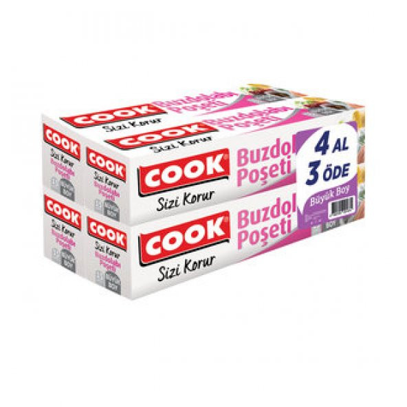 Cook Buzdolabı Poşeti Büyük Boy 4'lü Paket
