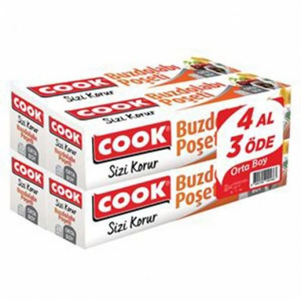 Cook Buzdolabı Poşeti Orta Boy 4'lü Paket