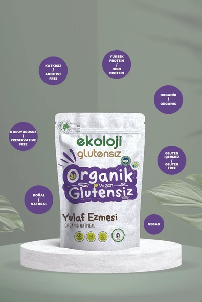 Ekoloji Glutensiz Organik Glutensiz Yulaf Ezmesi 300 Gr 12 li Paket  Organic Gluten Free Oatmeal 300 Gr 12 Pack - 4