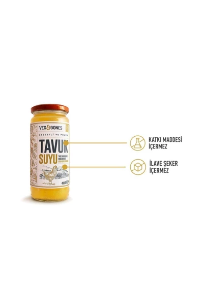 Veg&Bones Tavuk Suyu 480 ml Cam Kavanoz - 2