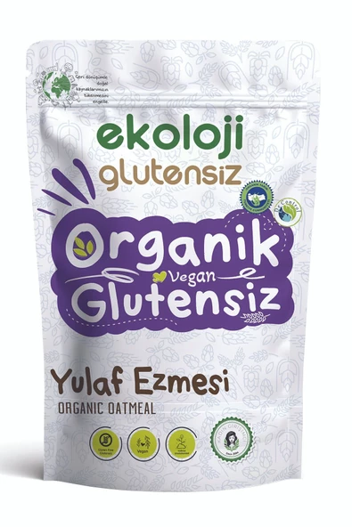 Ekoloji Glutensiz Organik Glutensiz Yulaf Ezmesi 300 Gr   Organic Gluten Free Oatmeal 300 Gr