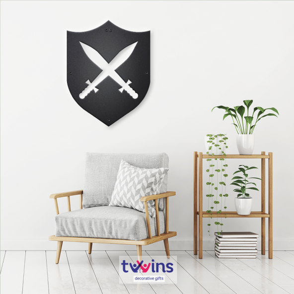 Shield Lazer Kesim Metal Duvar Dekoru