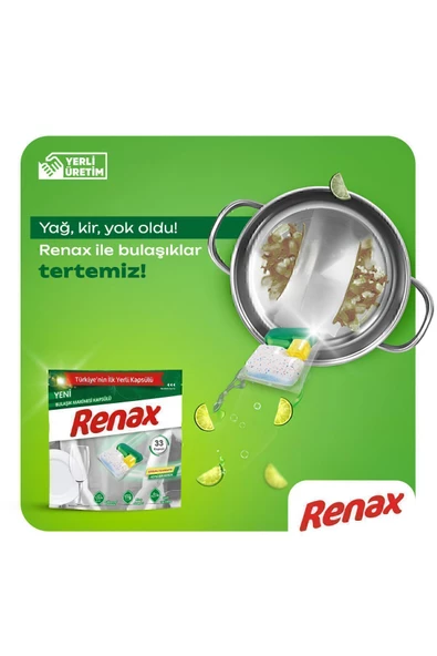 RENAX Bulaşık Makinesi Kapsülü Hepsi Bir Arada 33 Lü X 6 Adet - 3