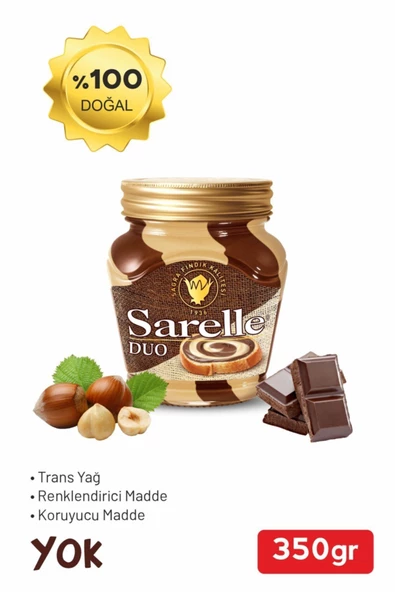 Sarelle Duo Sütlü Kakaolu Fındık Kreması 350 G (2 Adet) - 2