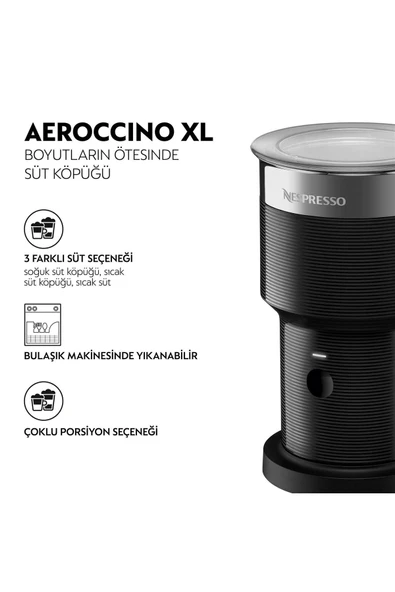 Aeroccino XL Süt Köpürtücü, Siyah - 2