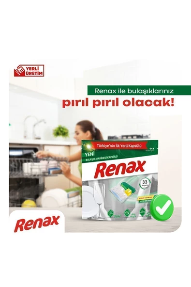 RENAX Bulaşık Makinesi Kapsülü Hepsi Bir Arada 33 Lü X 6 Adet - 4