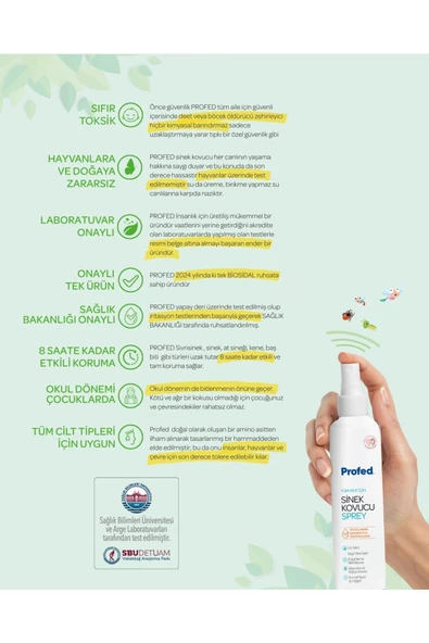 Profed Baby Profed Doğal Sinek Kovucu Sprey - Türkiye'nin En İyi Biyosidal Ruhsatlı Ürünü 2 Adet 75 Ml - 5