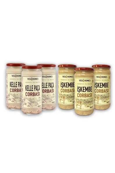 Veg&Bones 3 Işkembe Ve 3 Kelle Paça Çorbası Avantajlı Paket 6 Adet