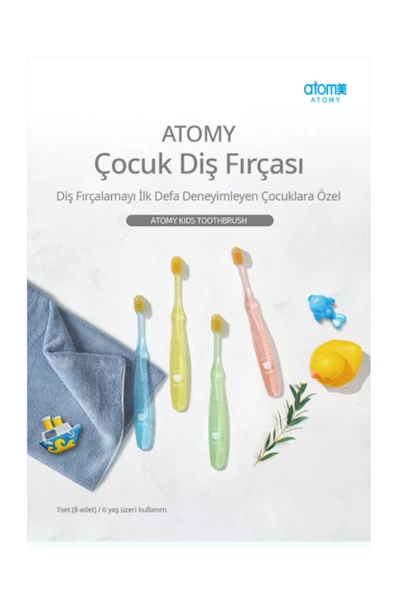 Atomy DİŞ FIRÇALAMAYI İLK DEFA DENEYİMLEYEN ÇOCUKLARA ÖZEL 8 ADET FIRÇA