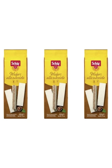Schar Wafers alle nocciole 125g Fındıklı Gofret 3 Adet