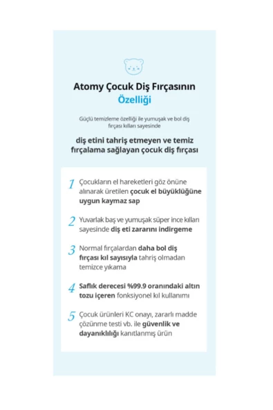 Atomy DİŞ FIRÇALAMAYI İLK DEFA DENEYİMLEYEN ÇOCUKLARA ÖZEL 8 ADET FIRÇA - 3