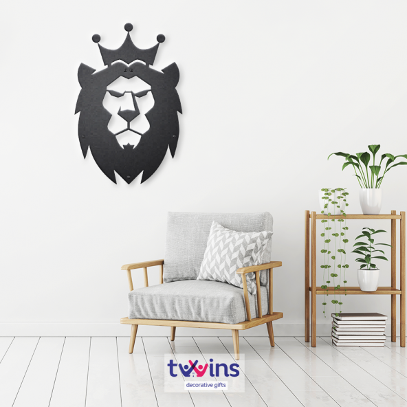 King Lion Lazer Kesim Metal Duvar Dekoru