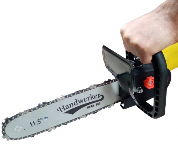 Handwerker Avuç Taşlama Makinası Uyumlu Otomatik Yağlamalı Zincirli Testere Aparatı 35 cm + 2 Zincir - 3