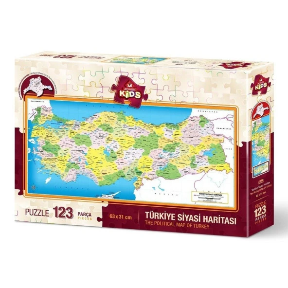 4346 Art Puzzle Türkiye Haritası 123 Parçalı Yapboz