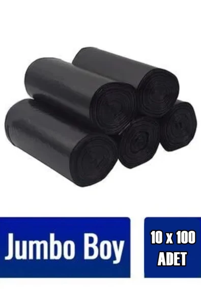 Leur Home 80x110 Kalın Jumbo Çöp Torbası Avantaj Paket  10 Lu Siyah