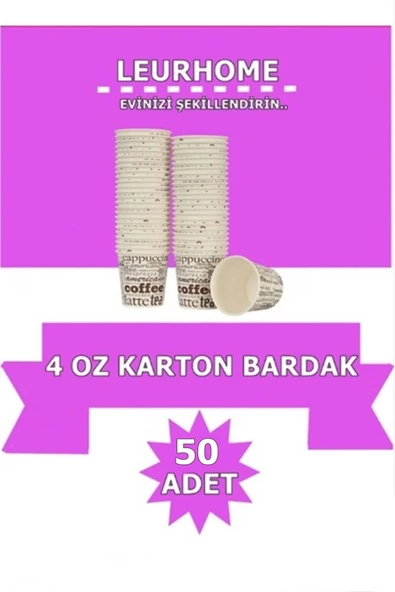 Leur Home 4 Oz Karton Bardak 50adet Espresso - Kahve Bardağı