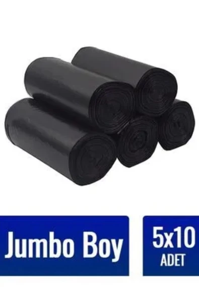 Leur Home 80x110 Kalın Jumbo Çöp Torbası Avantaj Paket  5 Li Siyah