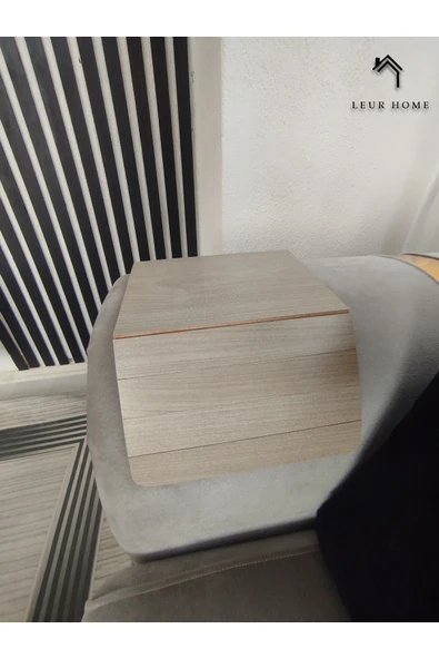 OZFA HOUSE MOBİLYA Kahve Krem Koltuk Tepsisi Yan Sehpa 40x20 Cm Ortasabit 15 Cm Amerikan Servisi - Resim 4