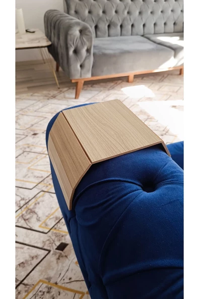 Leur Home Cordoba Koltuk Kenarı Katlanabilir Yan Sehpa Amerikan Servisi Kanepe Kenarı Portatif Tepsi 40x20 - 2