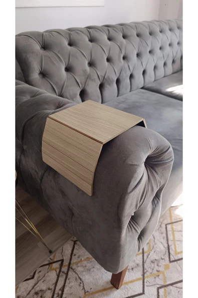 Leur Home Cordoba Koltuk Kenarı Katlanabilir Yan Sehpa Amerikan Servisi Kanepe Kenarı Portatif Tepsi 40x20 ürün görseli