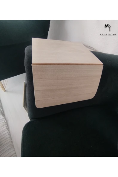 OZFA HOUSE MOBİLYA Kahve Krem Koltuk Tepsisi Yan Sehpa 40x20 Cm Ortasabit 15 Cm Amerikan Servisi - Resim 2