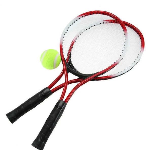 Çantalı 2li Tenis Raketi Seti - Kırmızı - 3