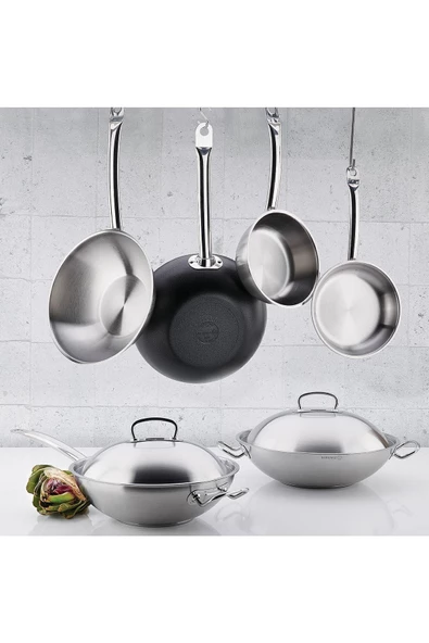KORKMAZ KORKMAZ Nero 30x8.6 cm Wok - 5