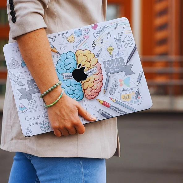 Macbook Air M1 Kılıf 13 inç Beyin Desenli Brain (TouchID'li M1 Air) A2337 A2179 A1932 ile Uyumlu - Resim 4