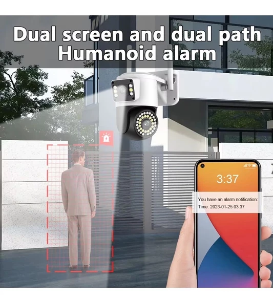 4mp Yoosee Çift Lens Ip Kamera - Wıfı Açık Otomatik İzleme, Su Geçirmez Kablosuz Güvenlik Ev Kamerası, Renkli Gece Görüş - 6
