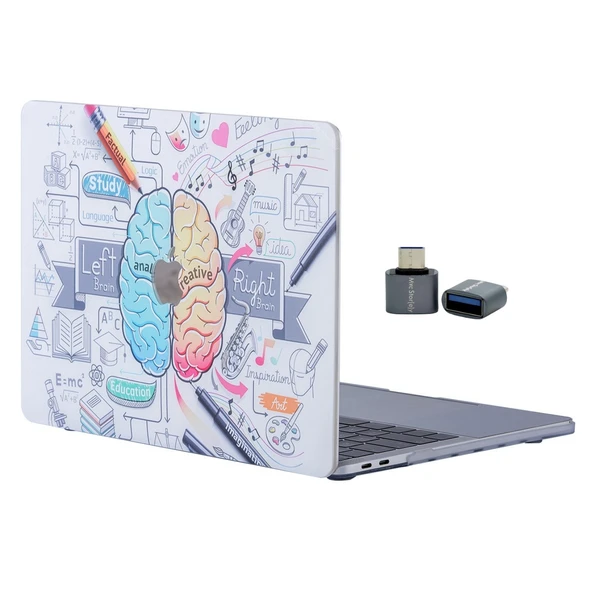 Macbook Air M1 Kılıf 13 inç Beyin Desenli Brain (TouchID'li M1 Air) A2337 A2179 A1932 ile Uyumlu ürün görseli 1
