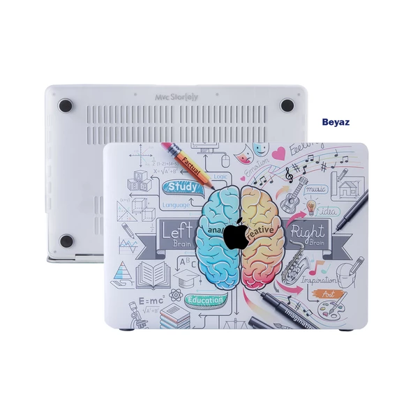 MacBook Air Kılıf 13 inç – A1369 A1466 ile Uyumlu Beyin Desenli Sert Koruma Kapak | Çizilmeye Dayanıklı - 3