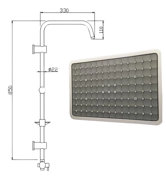 Domino Krom Yağmurlama Sistemli Tepe Duş Seti - Fonksiyonel Ve Şık Tasarım - 2
