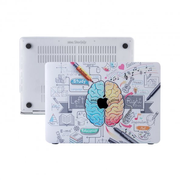 Macbook Air M1 Kılıf 13 inç Beyin Desenli Brain (TouchID'li M1 Air) A2337 A2179 A1932 ile Uyumlu