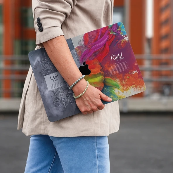 MacBook Air Kılıf 13 inç – A1369 A1466 ile Uyumlu Beyin Desenli Sert Koruma Kapak | Çizilmeye Dayanıklı - Resim 4