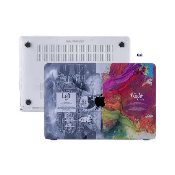 Macbook Air M1 Kılıf 13 inç Beyin Desenli Brain (TouchID'li M1 Air) A2337 A2179 A1932 ile Uyumlu - 4