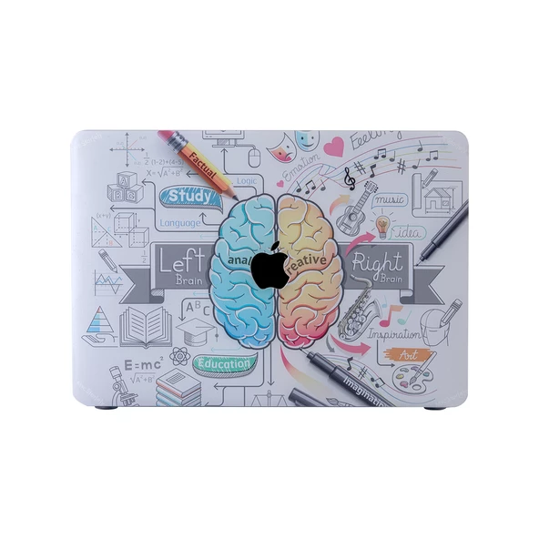 MacBook Air Kılıf 13 inç – A1369 A1466 ile Uyumlu Beyin Desenli Sert Koruma Kapak | Çizilmeye Dayanıklı - 10