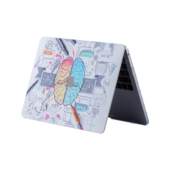 Macbook Air M1 Kılıf 13 inç Beyin Desenli Brain (TouchID'li M1 Air) A2337 A2179 A1932 ile Uyumlu - 7