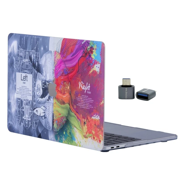 Macbook Air M1 Kılıf 13 inç Beyin Desenli Brain (TouchID'li M1 Air) A2337 A2179 A1932 ile Uyumlu - Resim 2