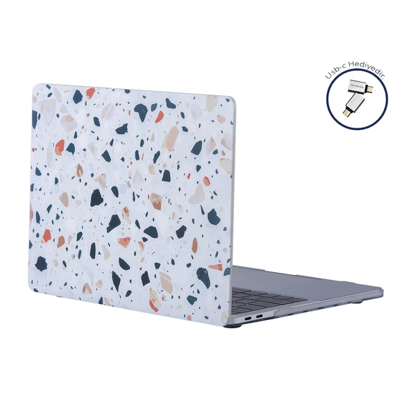Macbook Pro Kılıf 13 inç M1-M2, TerrazzoNL (Type-c'li Model)A2338 A2289 A2251 A1706-08 A1989 A2159 ile Uyumlu - 5
