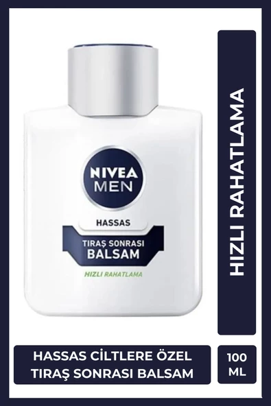 NIVEA MEN Erkek Tıraş Sonrası Balsam 100ml, Hassas Ciltlere Özel Hızlı Rahatlatma, Konforlu Tıraş Deneyimi