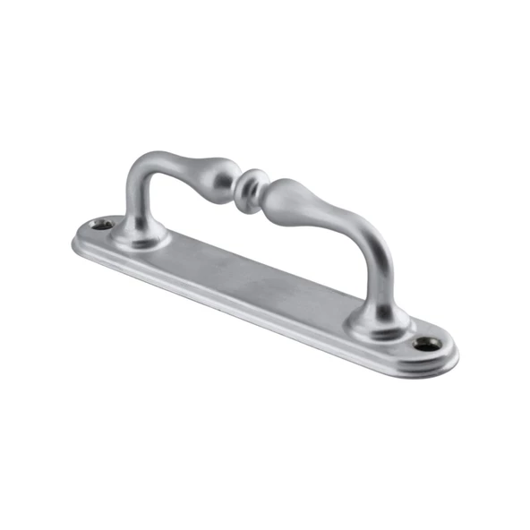 Çekme Kolu Sürgülü Kapı Tutma Kulpu Kulbu Tutamağı Küçük Kıvrık Kol Mat Krom Renk 12 Cm İki Vidalı - 5