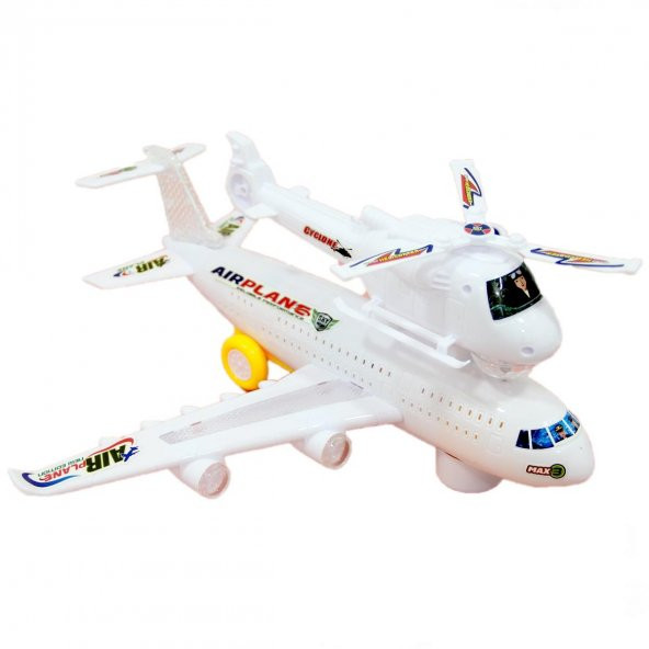 Air Plane Pilli Işıklı Sesli Çarp-Dön Uçak ve Helikopter - 1