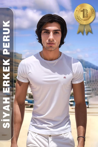 Erkek Peruk Kısa - Siyah - 1
