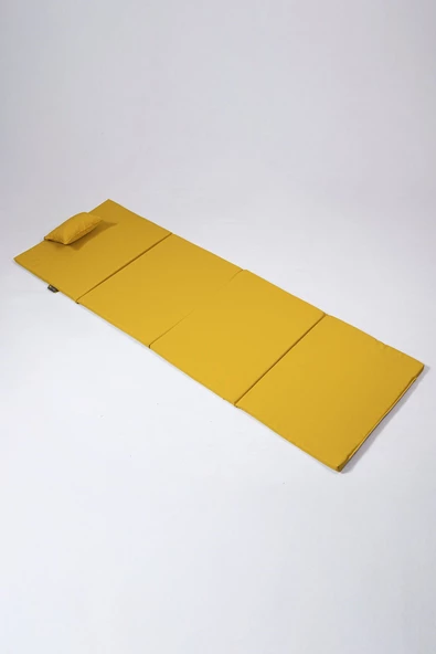 Katlanır Taşınabilir Çanta Şezlong Minderi, Yastıklı Sarı - 5