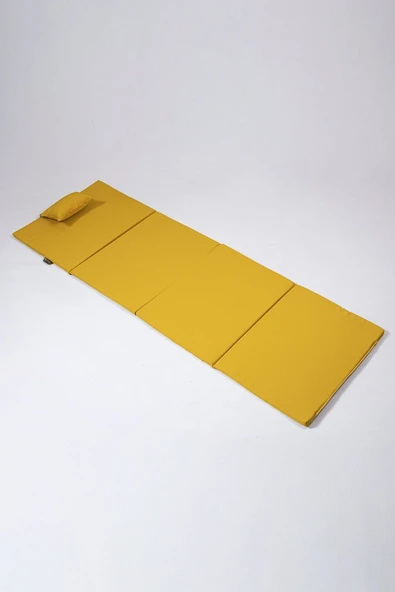 Katlanır Taşınabilir Çanta Şezlong Minderi, Yastıklı Sarı - 5